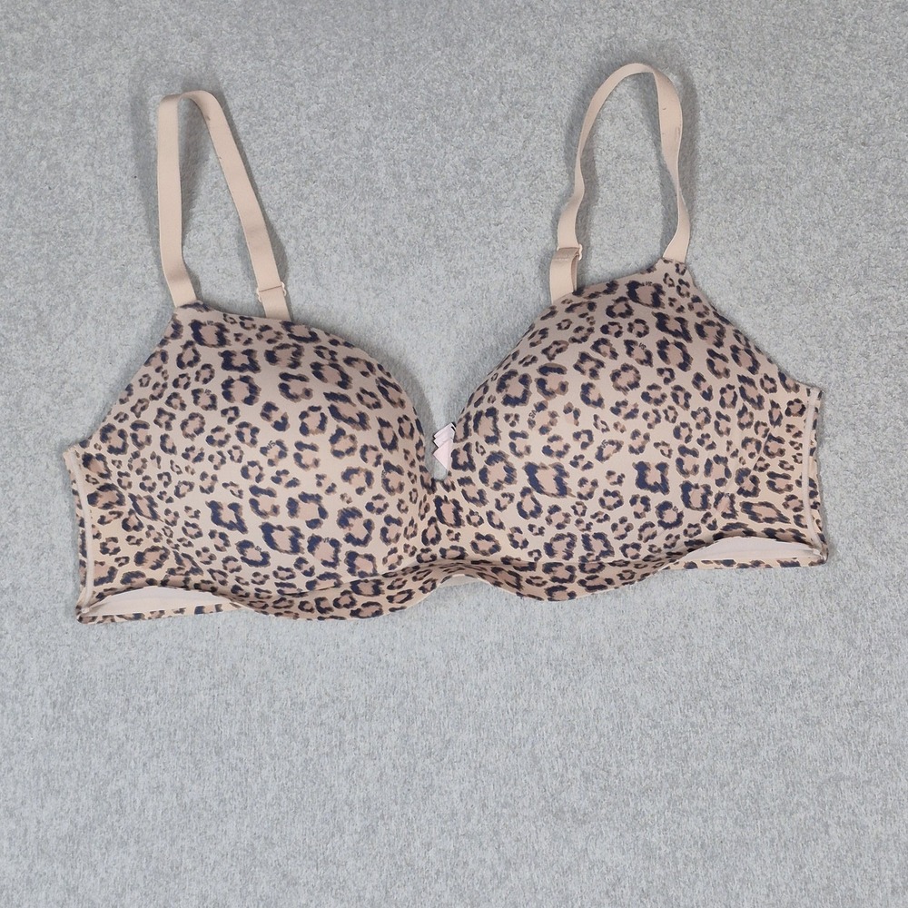 Victoria's Secret Women Bra 38D Beige Animal Print Incredible By Adjustable